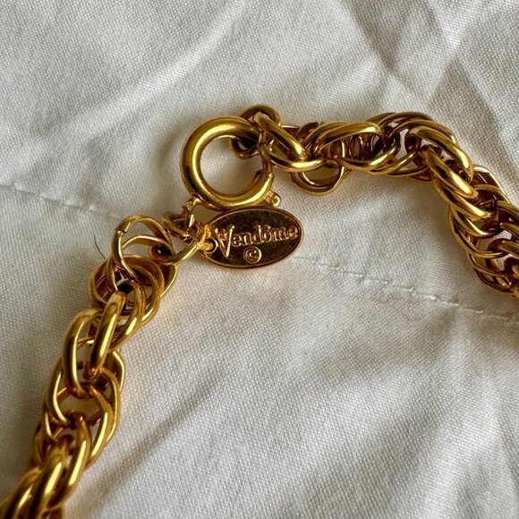 Vintage VENDOME Long Gold Tone Metal Chain Necklace - EUC - Picture 4 of 8